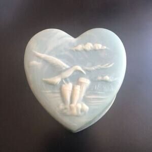 Vintage Heart Shaped Ceramic Trinket Box‎